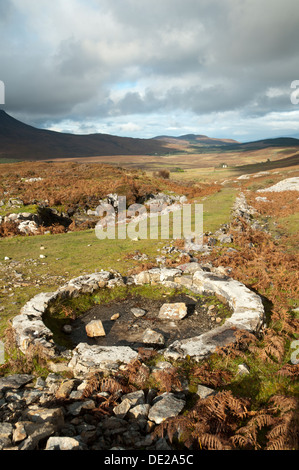 Reste de la liquidation au volant d'une ancienne carrière de marbre sur le sentier, Strath Suardal, près de Broadford, Isle of Skye, Scotland, UK Banque D'Images