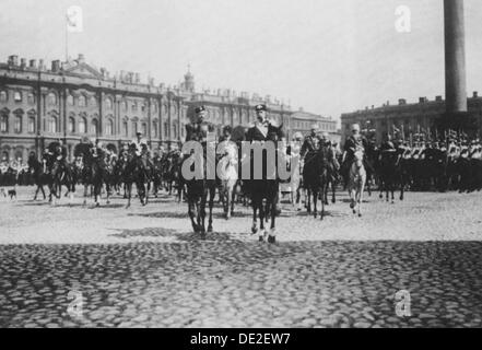 L'empereur François-Joseph d'Autriche en visite d'État à Saint-Pétersbourg, en Russie, en 1897. Artiste : Inconnu Banque D'Images