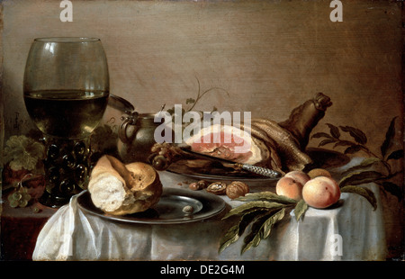 Petit-déjeuner 'au jambon', 1647. Artiste : Pieter Claesz Banque D'Images