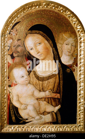 'Madonna et l'enfant avec les saints Catherine et Christopher', 15ème siècle. Artiste : Matteo di Giovanni Banque D'Images