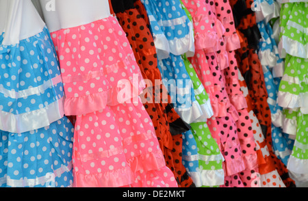 Robes de Flamenco pour enfants, Espagne Banque D'Images