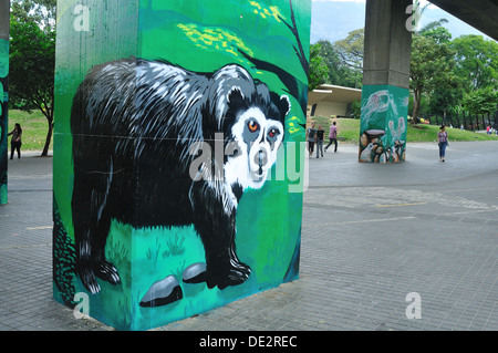 Près de PLANETARIO Graffiti à Medellin .Département d'Antioquia. Colombie Banque D'Images