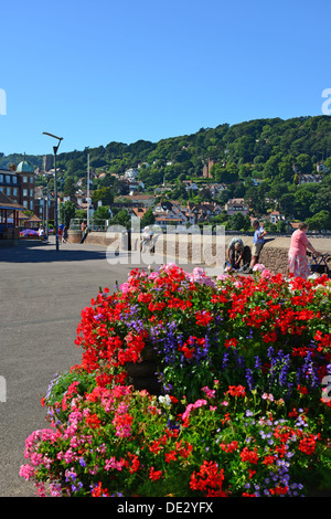 Promenade de la plage, Minehead, Somerset, England, United Kingdom Banque D'Images