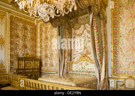 Chambre Royale au Palais de Versailles, Paris, France Banque D'Images