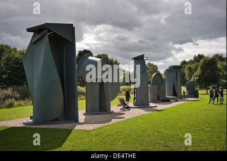 Travailler par Sir Anthony Caro au Yorkshire Sculpture Park Banque D'Images