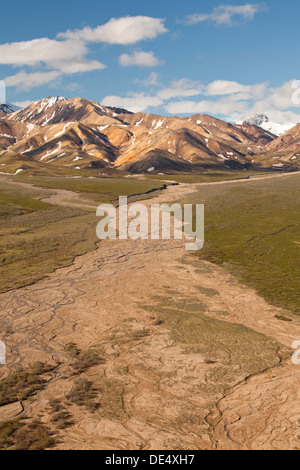 Montagnes polychromes, Denali National Park et préserver, Alaska, États-Unis d'Amérique Banque D'Images