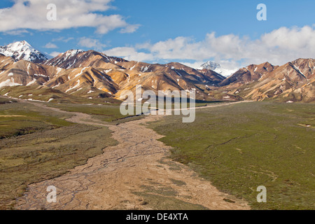 Montagnes polychromes, Denali National Park et préserver, Alaska, États-Unis d'Amérique Banque D'Images