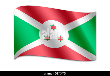 Drapeau du Burundi Banque D'Images