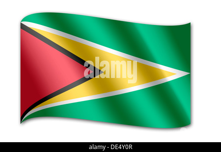 Drapeau du Guyana Banque D'Images