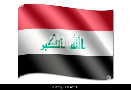 Drapeau de l'Irak Banque D'Images