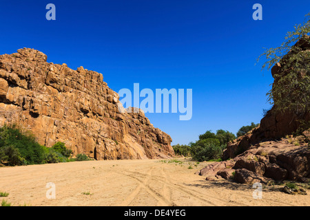 Paysage rocheux, Ugab Rivier, Damaraland, Namibie, Afrique Banque D'Images