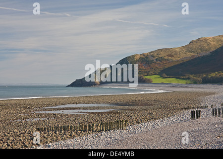 Porlock beach, à l'égard Point Daniel Martina, Exmoor, Somerset, England, UK Banque D'Images