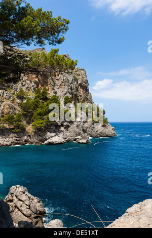 Hidden Bay de Sa Calobra, montagnes de Tramuntana, Majorque, Îles Baléares, Mer Méditerranée, Espagne, Europe Banque D'Images