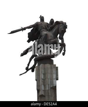 Statue de Manas, héros kirghize épique Banque D'Images