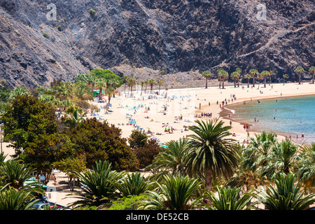 La plage de sable de Playa de Las Teresitas, San Andrés, La Montañita, Tenerife, Canaries, Espagne Banque D'Images