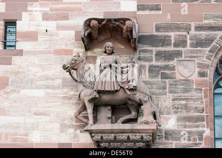 Statue de Saint Martin de Tours, Munster, Bâle Bâle, Suisse Banque D'Images