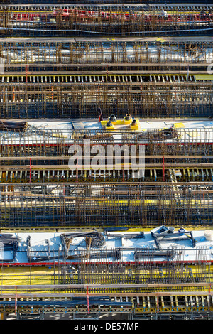 Ou d'armature acier d'armature, site de construction, Stuttgart, Bade-Wurtemberg Banque D'Images