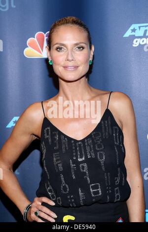 New York, NY, USA. 11e Août, 2013. Heidi Klum aux arrivées d'America's Got Talent Post-Show Tapis rouge, le Radio City Music Hall, New York, NY, USA, 11 Septembre, 2013. © Andres Otero/Everett Collection/Alamy Live News Banque D'Images