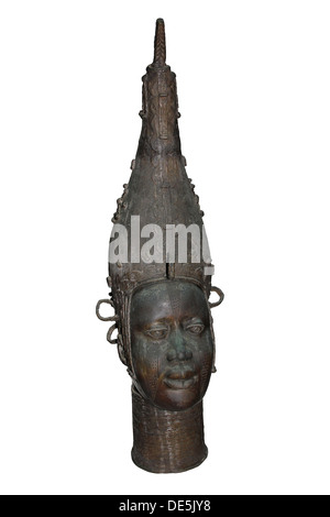 Tête en bronze d'une Reine Mère Bénin Banque D'Images