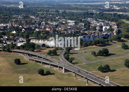 Vue aérienne d'Oberkassel Düsseldorf, Allemagne Banque D'Images