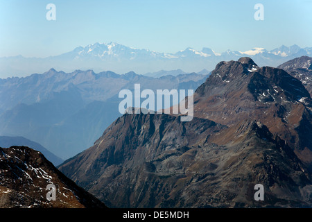 Surlej, Suisse, vue du Corvatsch massif de la Bernina en Haute-Engadine Banque D'Images