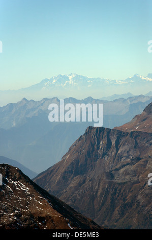 Surlej, Suisse, vue du Corvatsch massif de la Bernina en Haute-Engadine Banque D'Images