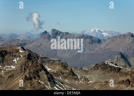 Surlej, Suisse, vue du Corvatsch massif de la Bernina en Haute-Engadine Banque D'Images