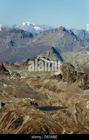 Surlej, Suisse, vue du Corvatsch massif de la Bernina en Haute-Engadine Banque D'Images