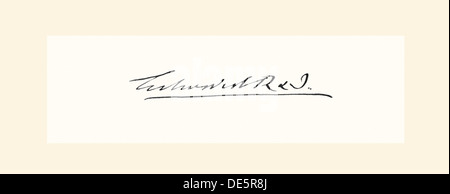 La signature d'Édouard VII , 1841 - 1910. Roi du Royaume-Uni et les Dominions britanniques et empereur des Indes. Banque D'Images