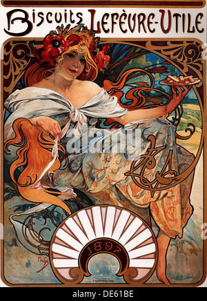 Biscuits Lefevre-Utile, 1896. Artiste : Alfons Mucha, Marie (1860-1939) Banque D'Images