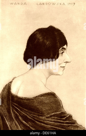 Portrait de Wanda Landowska (1879-1959), 1917. Artiste : Orlik, Emil (1870-1932) Banque D'Images