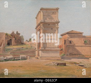 L'Arc de Titus à Rome, en 1839. Artiste : Hansen, Constantin (1804-1880) Banque D'Images