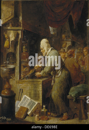 Un alchimiste, 1631-1640. Artiste : Teniers, David, le jeune (1610-1690) Banque D'Images