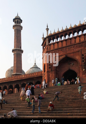 L'Inde, Uttar Pradesh, Old Delhi, Jammu, mosquée Masjid Banque D'Images