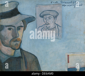 Autoportrait avec Portrait de Gauguin, 1888. Artiste : Bernard, Émile (1868-1941) Banque D'Images