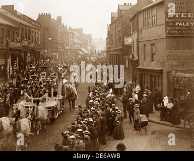 Au début des années 1900, parade de cirque Banque D'Images