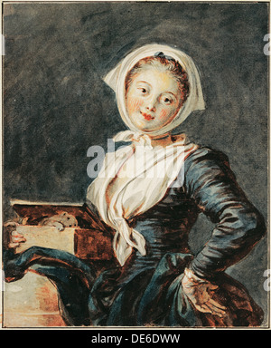La fille avec la marmotte. Artiste : Jean Honoré Fragonard, (1732-1806) Banque D'Images