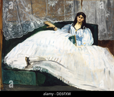 Femme avec un ventilateur, 1862. Artiste : Manet, Édouard (1832-1883) Banque D'Images