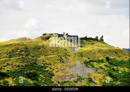 Castell Dinas Bran, Llangollen, Denbighshire, Wales. Sur un site de l'âge du fer, la pierre château date du 13 C Banque D'Images