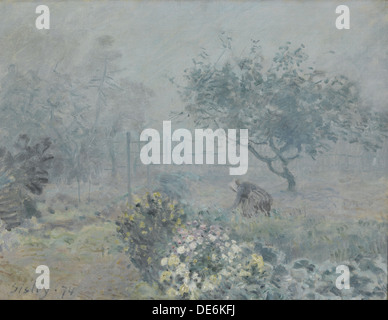 Le brouillard, voisins, 1874. Artiste : Sisley, Alfred (1839-1899) Banque D'Images