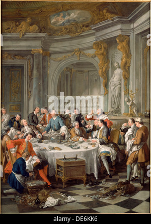 Le Repas d'Huîtres, 1735. Artiste : Troy, Jean-François de (1679-1752) Banque D'Images
