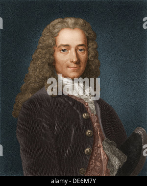 Portrait de l'écrivain, essayiste et philosophe François Marie Arouet de Voltaire (1694-1778), 1730. Artiste : Anonyme Banque D'Images