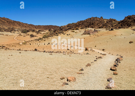 Paysage volcanique de Minas San Jose (San Jose Mines) dans le Parc National du Teide, Tenerife, Canaries. Banque D'Images