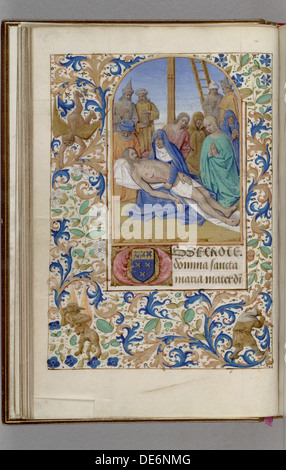 Pietà (Livre d'heures), 1450-1499. Artiste : Fouquet, Jean (atelier) Banque D'Images