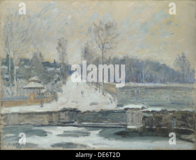 L'Abreuvoir à Marly-le-Roi, ch. 1875. Artiste : Sisley, Alfred (1839-1899) Banque D'Images