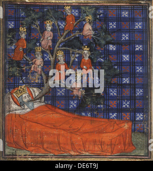 L'Arbre de Jessé (à partir de la Bible historiale par Guiart des Moulins), 1400-1415. Artiste : Maître Virgile (actif 1380-1420) Banque D'Images