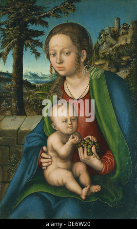 La Vierge à l'enfant avec un tas de raisins, ca 1509-1510. Artiste : Cranach, Lucas, l'ancien (1472-1553) Banque D'Images