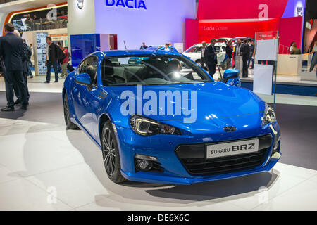 Francfort, Allemagne. 12e Août, 2013. Salon international de l'automobile de Francfort (IAA) 2013. Subaru BRZ Crédit : Alexey Zarubin/Alamy Live News Banque D'Images