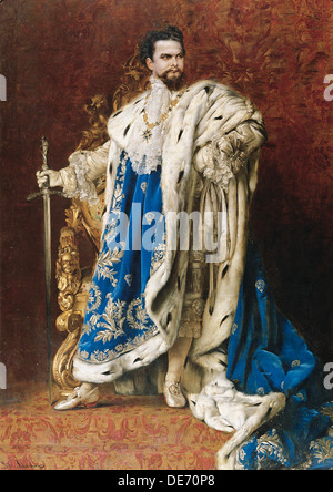 Ludwig II, comme le Grand Maître de l'Ordre des Chevaliers de St George, 1887. Artiste : Schachinger, Gabriel (1850-1913) Banque D'Images