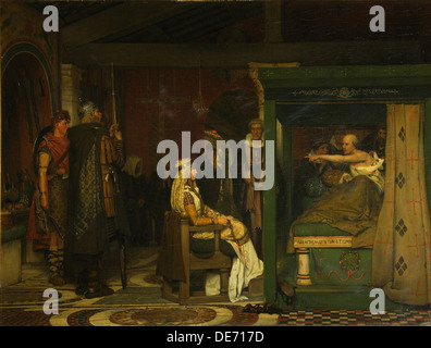 Visites Fredegund Évêque Praetextatus sur son lit de mort, 1864. Artiste : Alma-Tadema, Sir Lawrence (1836-1912) Banque D'Images